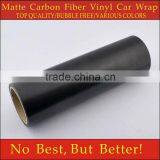 High Quality Matte Texture Black Carbon Fibre Vinyl Car Wrap Sticker Bubble Free thumbnail-1