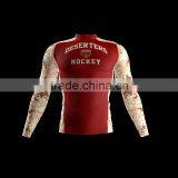 Polyester Spandex Long Sleeves Deserters Compression Shirt / Rash Guard With Club Logo, Player Name and Number at Sleeves