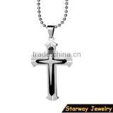 >>New design christian stainless steel cross necklace for men/