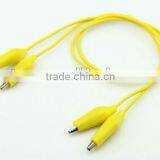 Yellow color small alligator clip cable/Crocodile clip cable