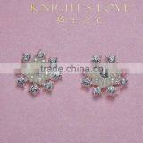 (M0349) 23mm Diameter Metal Crystal Embellishment ,flat Back,silver Plating,pearl or Crystal Style thumbnail-2