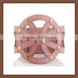 Cheap Pink Leather Bracelet Cuff for Women thumbnail-1