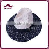 Women Straw Hat for Sale Panama Fashion Wide Brim Straw Hat Two Tone Color Panama Hat thumbnail-2