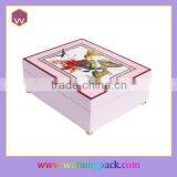 Fancy White Wooden Craft Music Box Custom Music Packaging Box With Foundation