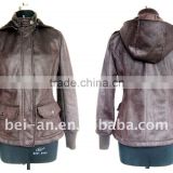 2012 new lady soft thin leather jacket
