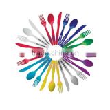 Colorful plastic cutlery disposable tableware Flatware online sale