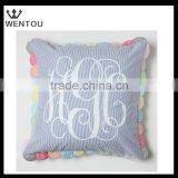 Seersucker Monogrammed Pillow Cover thumbnail-5