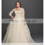 AR-84 Ball Gown Custom Made vestiti da sposa Ankle Length Bridal Dresses Lace Long Sleeve Plus Size Wedding Dresses