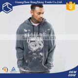 Daijun Good Quality Men Grey 100% Cotton Hood String With Hood no Zipper Water Mark Logo Custom Hoodie thumbnail-1