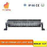 Dimensional Lighting 72W 4D Lens Led Light Bar for Trucks 9000LM Driving Led Light Bar