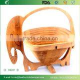 BK007/Eco-friendly Folding Bamboo Fruit Basket Elephant Shape Bamboo Fruit Basket thumbnail-1