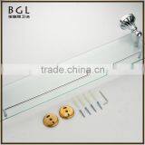 Understated Design High Quality Zinc Alloy Burnished Chrome Bathroom Accessories Wall Mounted Glass Shelf thumbnail-6