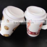 Standard 9oz hot coffee paper cup with lids and handle