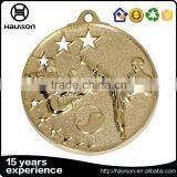 Personalized Custom Hollow Out Casting Embossed Iron Zinc Alloy Antique Gold Brass Plated Football WW2 Sport Medal With Ribbon thumbnail-5
