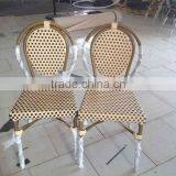 Wedding Party Chair Outdoor Stackable Wicker Bamboo Look Chair thumbnail-3