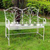 Outdoor Antique Wrought Iron Garden Bench thumbnail-3