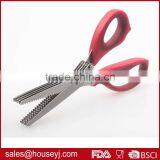 Hot Sale Stainless Steel 5 Layer Blades Kitchen Herb Scissors With Soft Grip Handle thumbnail-2
