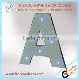 Antique Line Distressed MDF Letter With LED Lighted, Lighted Wooden Letter thumbnail-1