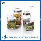 Transparent Sauqare Glass Food Creal Container/empty Glass Jar thumbnail-1