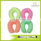 Travel Pillow With Colorful Stripes Design Comfort Memory Foam Particles U Neck Travel Pillow thumbnail-1