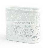 White Metal Punched Decorative Magnetic Pen Pencil Holder thumbnail-2