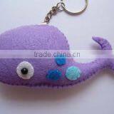 New Products Hot Wholesale Purple Whale Shape Fish Design Key Ring Promotional Gift Felt Hawaii Keychain Made in China thumbnail-1