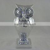 Large Owl Shape Ceramic Flower Vase in Sliver thumbnail-1
