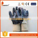 DDSAFETY Blue Nitrile Coated Cotton Liner Knit Wrist Gloves thumbnail-1