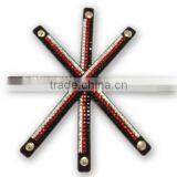 Cool Design Bracelet With Zinc Alloy Locking Part, Hot Sale Gift Leather With Crystal Gem Decoration thumbnail-2