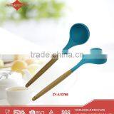Best Selling Silicone Kitchen Utensil Soup Ladle With Wooden Handle thumbnail-1
