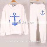 Letter Geometric Print Hoodies Pants Sets Women Sport Wear Loose Suit Tracksuit thumbnail-5