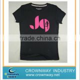 Fashion design transfer printing cotton t shirt for women
