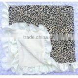 China Low Price High Quality Wholesale Cotton Soft Blanket With Satin Ruffle for Baby Warmer Cover thumbnail-3