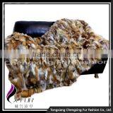 CX-D-83 Patchwork Silver Fox Fur Throw Fur Blanket thumbnail-4