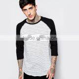 Mens Long Raglan Stripe t Shirt Long Sleeve t Shirt thumbnail-1