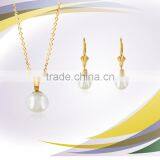 Gold Plated Delicate Fashion Pearl Pendantset thumbnail-2