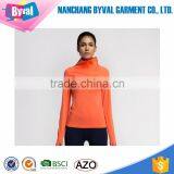 Wholesalegirls Plain Long Sleeved Dry Fit T-shirts Half Zip Orange thumbnail-1
