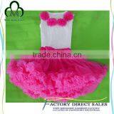 Factory Direct Sales Pink Pettiskirt White Top With Flowers Pettiskirt Set for Kids thumbnail-1