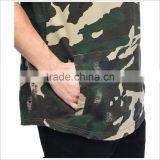 Factory Hot Sell Mens Destructed Camo Short Sleeve Hoodie thumbnail-3