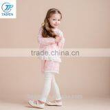 2017 Spring Girls 2pcs Set Of t Shirt And Short Pants With Legging Children Clothing Jacquard t Shirt With Pleated Hem thumbnail-4