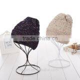 TOP Selling Solid Color Wool Gorro Fashion Winter Warm Women Knitted Beanie Female Thicken Casual Knitted Hat thumbnail-3