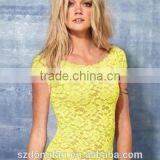 Wholesale - SALE Women Clothing Women T-shirt Floral Lace Sexy Women Top Short Sleeve Women Blouse Crew Neck Plu Size T-shirt thumbnail-3