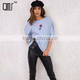 Hot Sexy bf Half Sleeve Distressed Girl's t Shirt With Custom Printing thumbnail-1