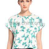 Women's Fashion Cartoon Printing 100% Cotton Loose Short T Shirt Tops thumbnail-1