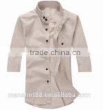 Men Dress Shirts Cotton Fabric Fashion Three-quarter Sleeve Men Shirt thumbnail-5