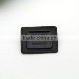 Black PU Leather Sew on Patches Labels With Matt Black Metal Plates Manhood Clothing Label for Jeans/jacket PLB-003 thumbnail-3