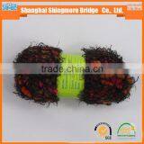 China Textile Yarn Factory Direct Wholesale Oeko Tex Certified Polyester Spun Dyed Yarn Feather Pompom Yarn for Knitting Scarf thumbnail-4