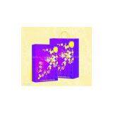 Blue Paper Gift Bag With Beautiful Flowers thumbnail-1