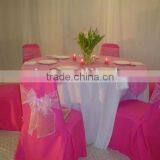 Polyester Wedding Chair Cover and Banquet Table Cloth Fushia thumbnail-1