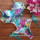Plum Halter Printed One Piece Swimwear Bikini/yzh Fancy Bikini Swimwear/ Fancy Bikini Set Swimwear Beachwear